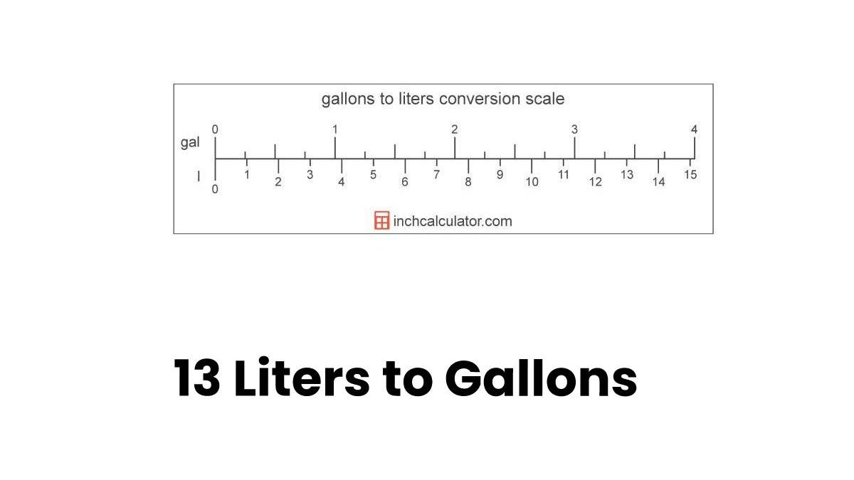 13 Liters to Gallons