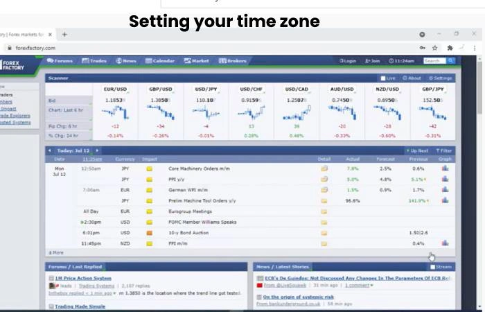 Setting your time zone