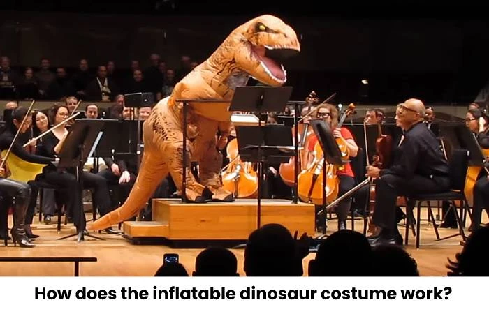 How does the inflatable dinosaur costume work_