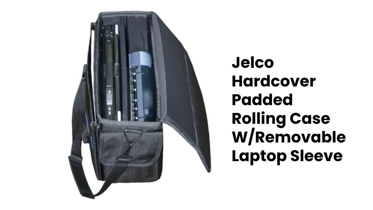 Jelco Hardcover Padded Rolling Case W/Removable Laptop