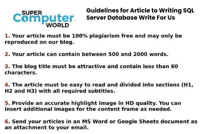 Guidelines for Article to Writing SQL Server Database Write For Us