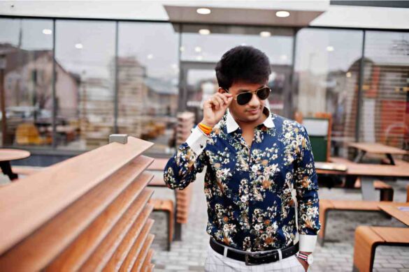 thespark shop flower style casual men shirt