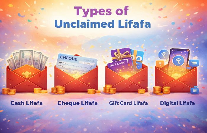 types of unclaimed lifafa