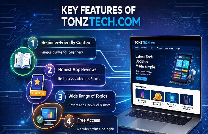key features of tonztech com